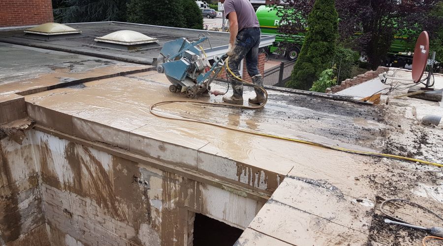 Abbruch Betonfußboden