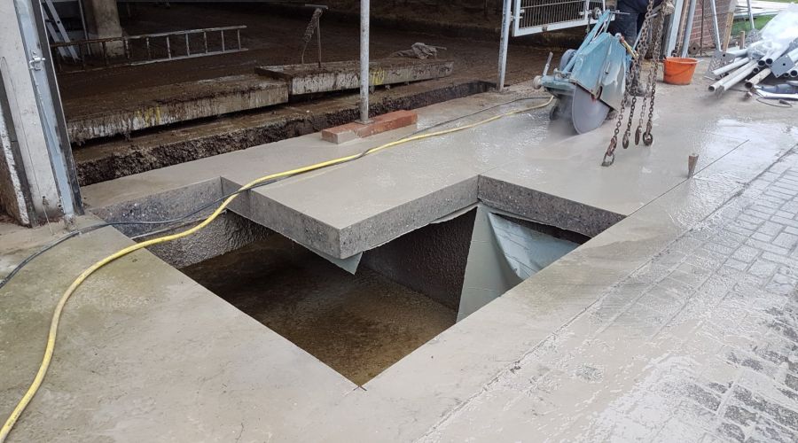 Fugenschneidearbeiten in Betonboden